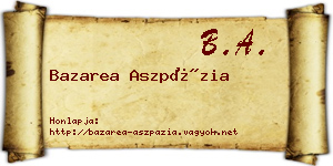 Bazarea Aszpázia névjegykártya